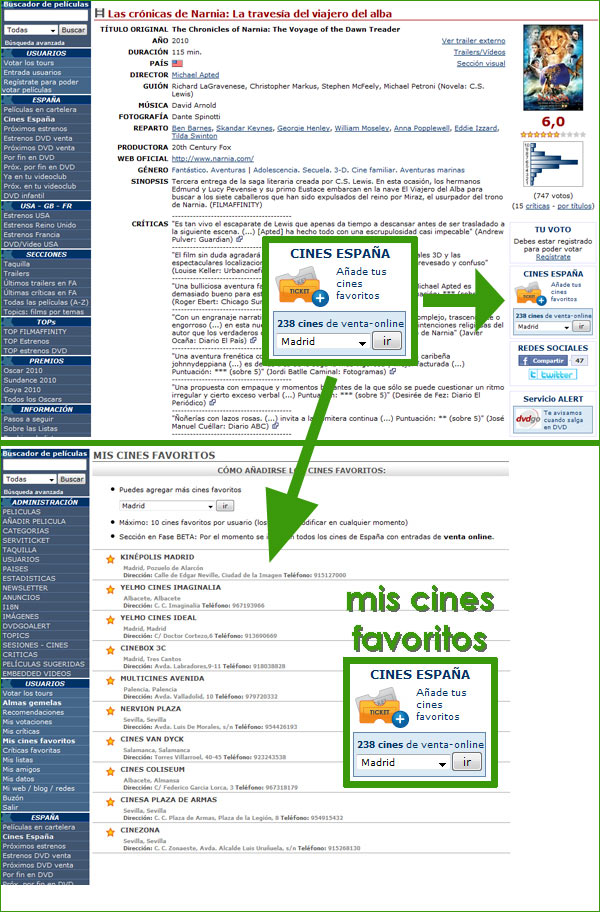 Ejemplo de nueva secci�n de cines