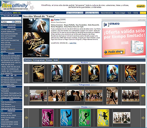 Secci�n visual de Fama